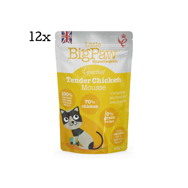 12x85g Tender Chicken Mousse Wet Food for Cats Little BigPaw