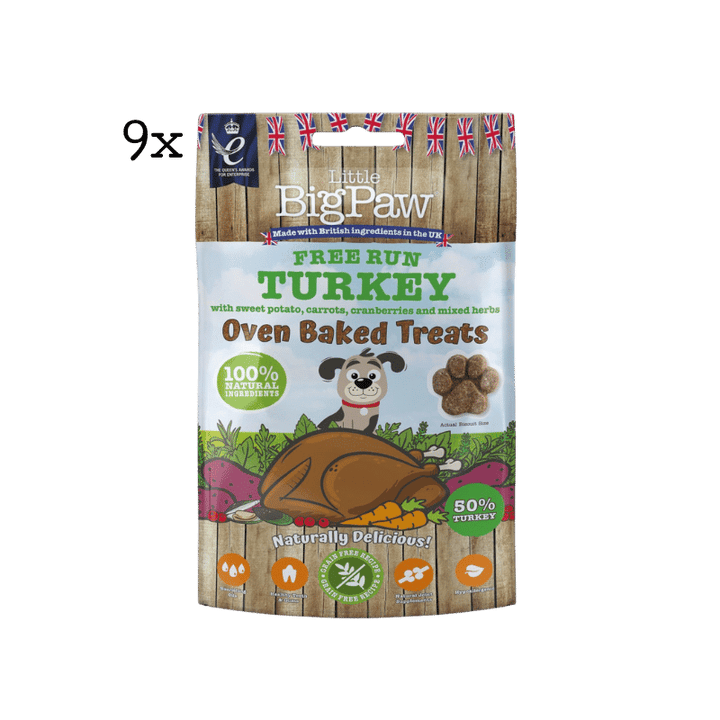 9x130g Free Run Turkey Oven Baked Treats for Dogs