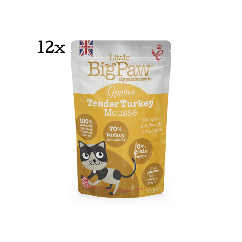 12x85g Gourmet Tender Turkey Mousse For Cats
