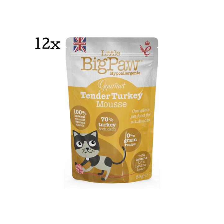 12x85g Gourmet Tender Turkey Mousse For Cats