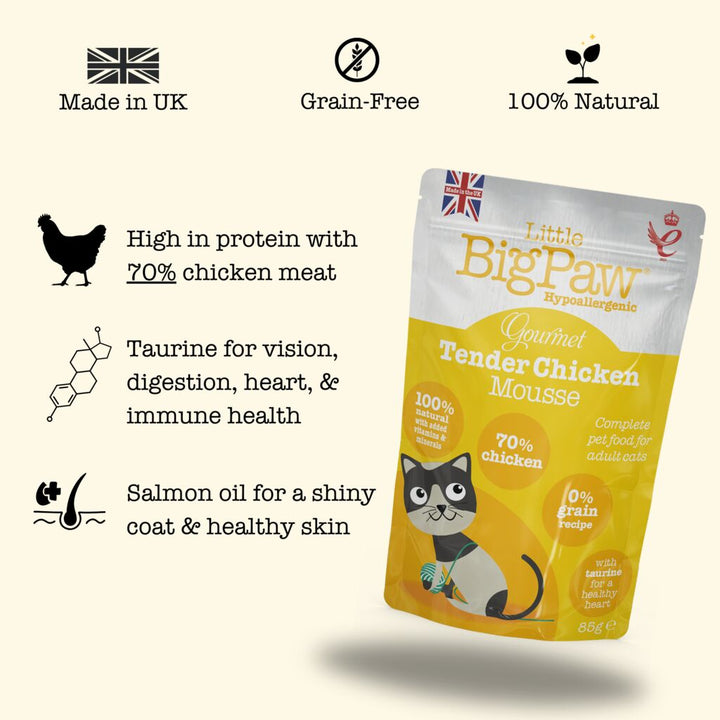 12x85g Gourmet Tender Chicken Mousse for Cats