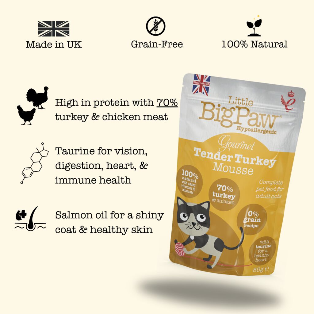 12x85g Gourmet Tender Turkey Mousse For Cats