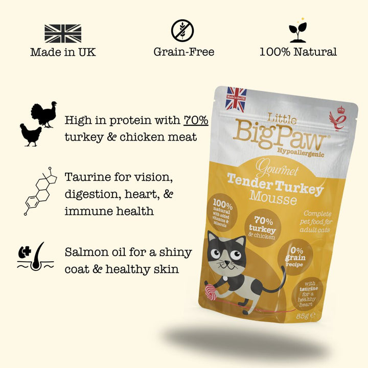 12x85g Gourmet Tender Turkey Mousse For Cats