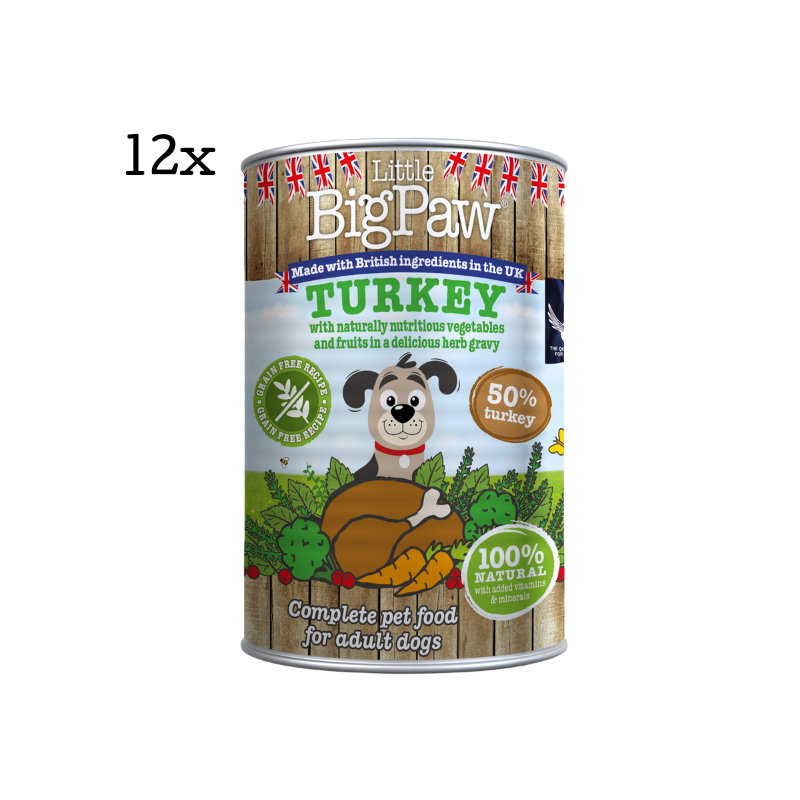 12x390g Turkey & Vegetable Wet Food in a Rich Herb Gravy