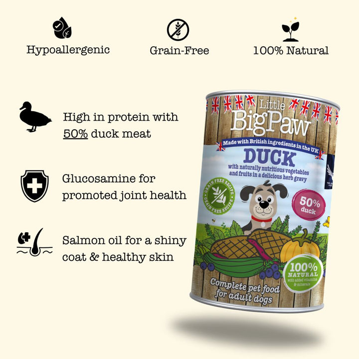 12x390g Duck & Vegetable Wet Food in a Rich Herb Gravy