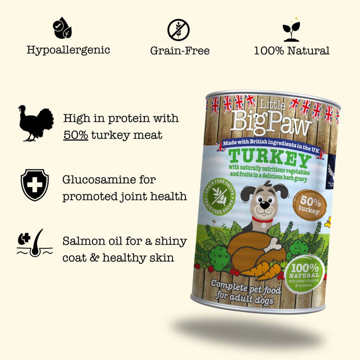 12x390g Turkey & Vegetable Wet Food in a Rich Herb Gravy