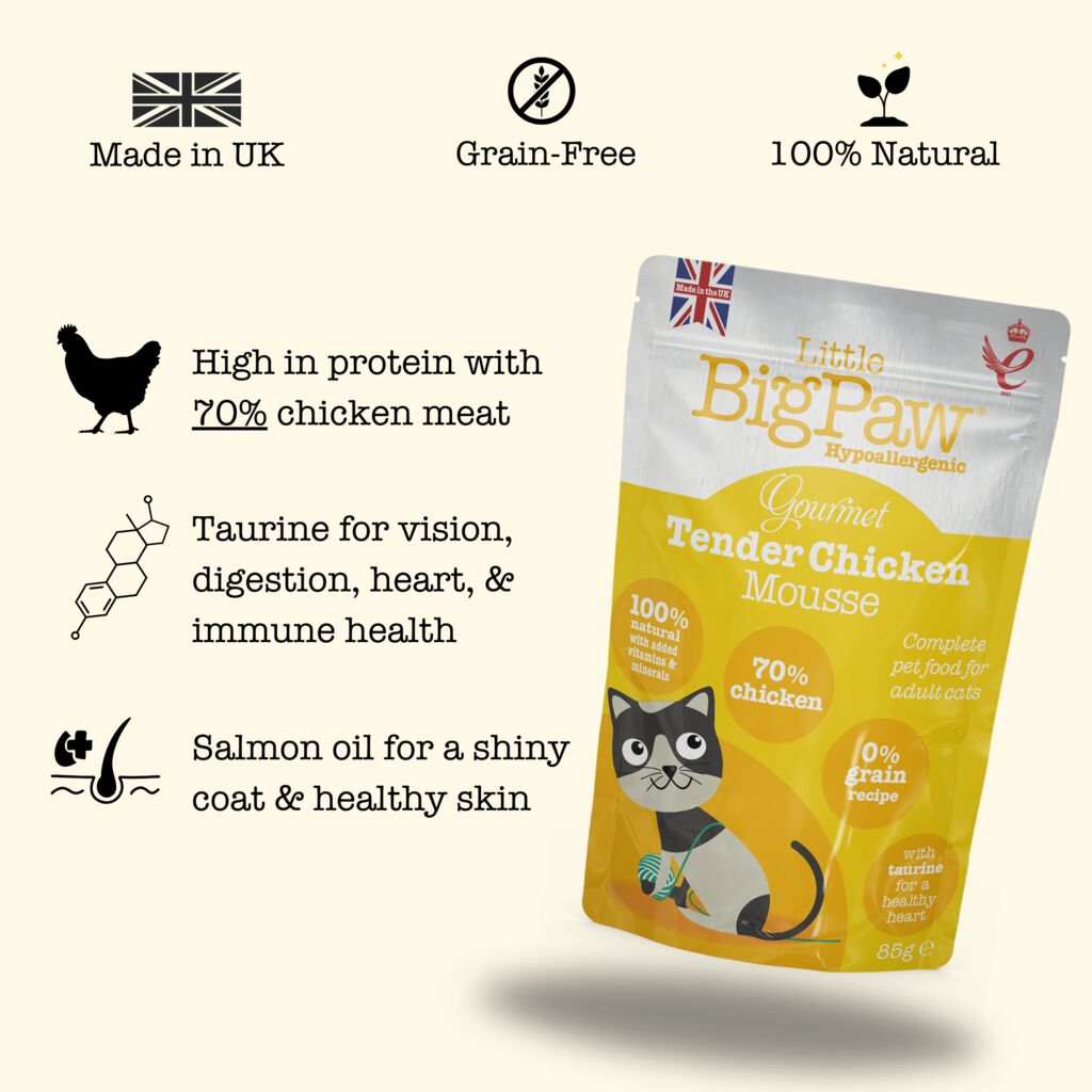 12x85g Gourmet Tender Chicken Mousse for Cats
