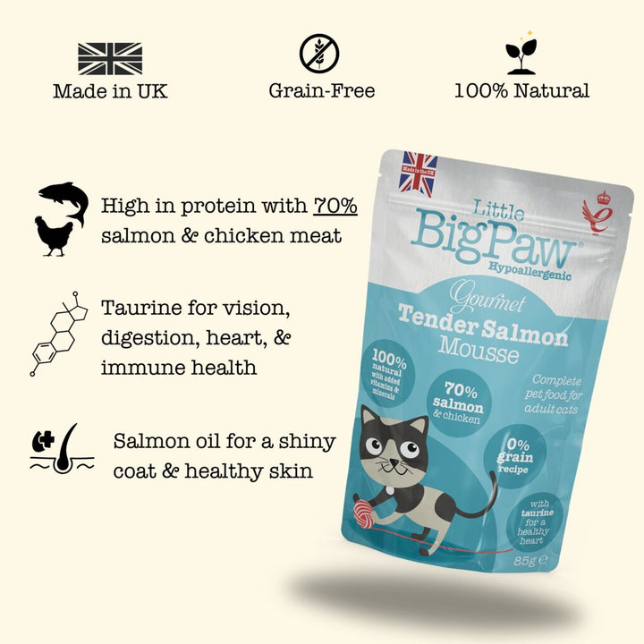 12x85g Gourmet Atlantic Salmon Mousse For Cats