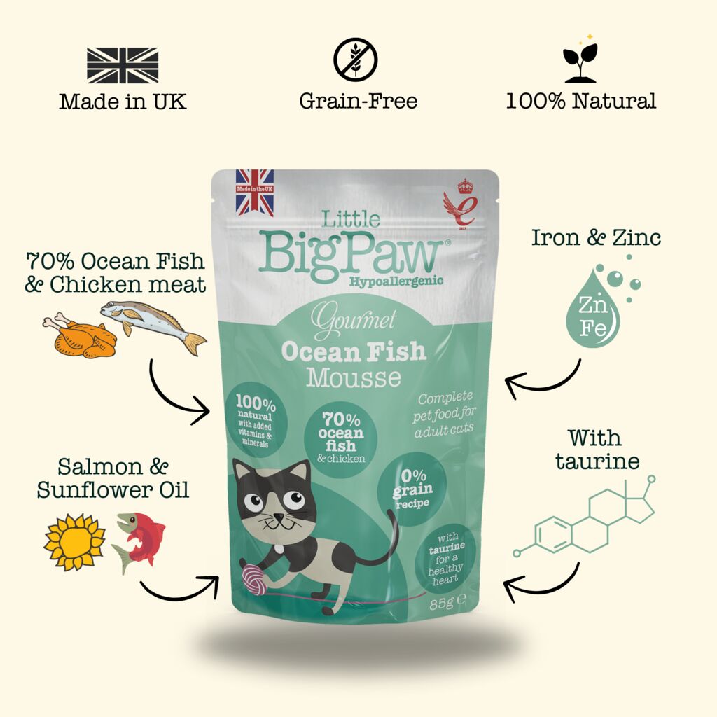 12x85g Gourmet Ocean Fish Mousse For Cats