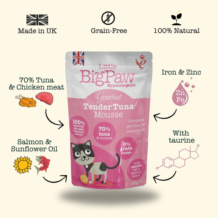 12x85g Gourmet Atlantic Tuna Mousse For Cats