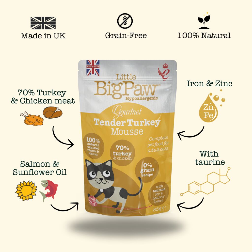 12x85g Gourmet Tender Turkey Mousse For Cats