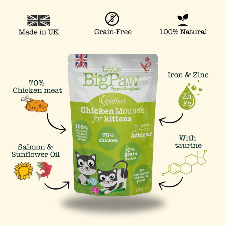 12x85g Gourmet Chicken Mousse for Kittens